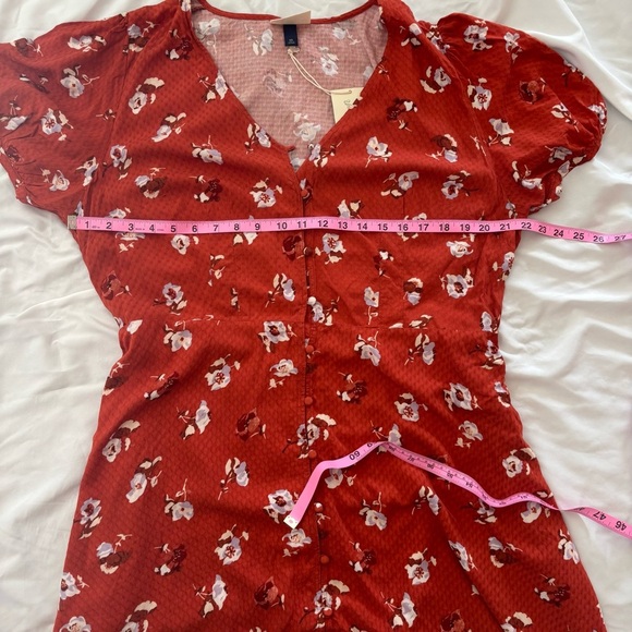 Universal Thread Red Floral Midi Dress - Picture 8 of 13